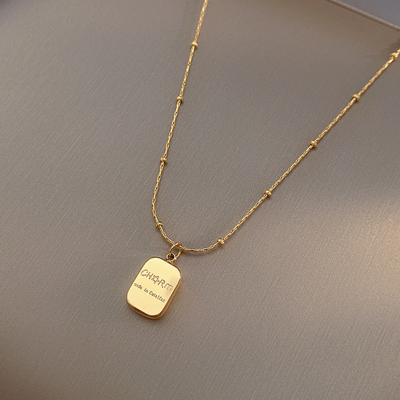 14K Gold Letter Double Sided Gold Coin Necklace